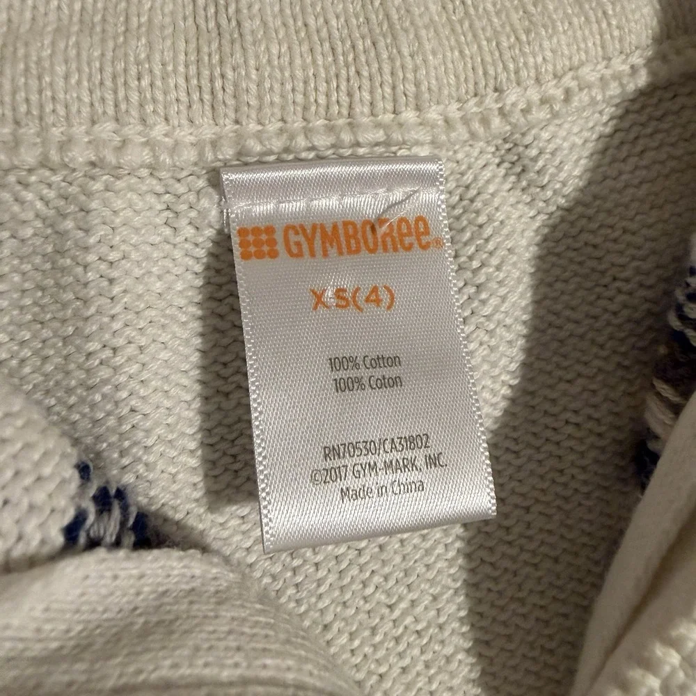 Gymboree Boys Fair Isle Nordic Snowflake Quarter-Zip Sweater Size 4 Snowflake